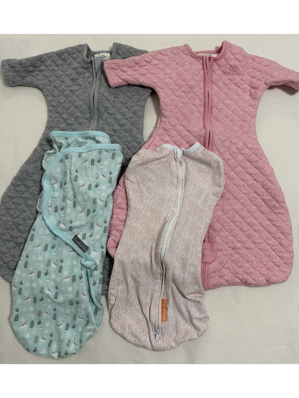Lot of 4 Halo SleepSack and SwaddleMe Baby Swaddles Small Medium 3-6 Months
